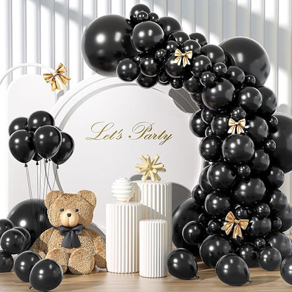 Black Balloons Different Sizes 135pcs 18 12 10 5 Inch Black Balloon Arch Kit by YISHEBAPA