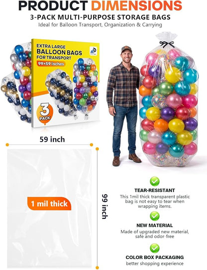 3 Pack 98.4x59 Inch Extra Large Balloon Transport Bags - Image 2