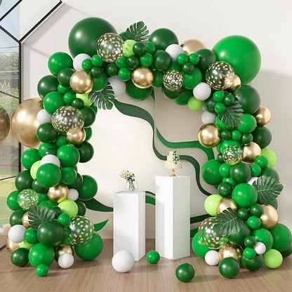 Amandir 163Pcs Jungle Party Balloons Garland Arch Kit | Gold Green Balloons - Image 2
