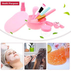 anezus 11 Pcs DIY Facial mask Mixing Tool Kit with Bowl Stick Spatula Silicone Brush Spray Bottle Puff Soaking Bottle Gauges (Pink)