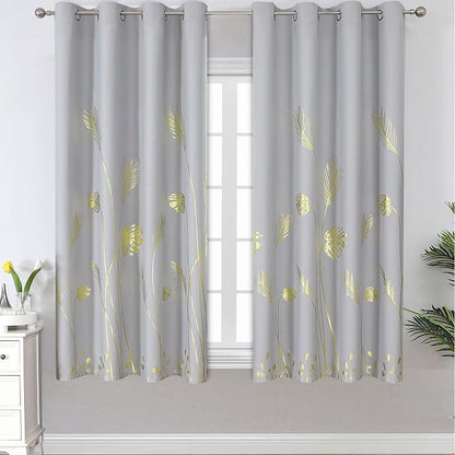 Light Grey Blackout Curtains 63 Inches Long, Light Blocking Thermal Insulated by ESTELARTEXTILER