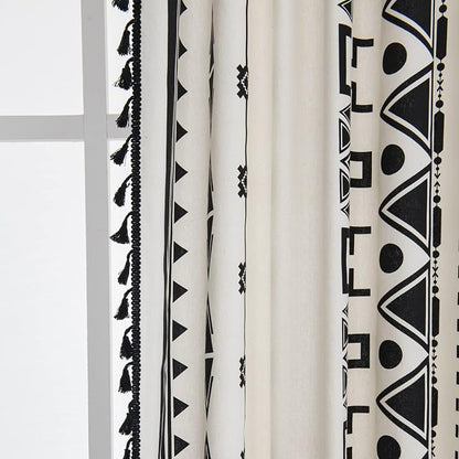 Sutuo Home Black and White Boho Curtain 84 Inches Length - Image 6