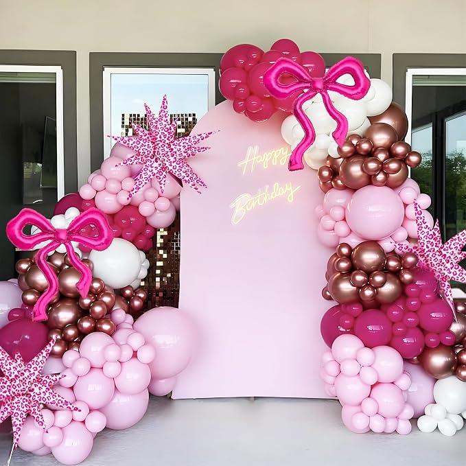 4psc Pink Leopard Balloons Cheetah Balloons Explosion Star - Image 4