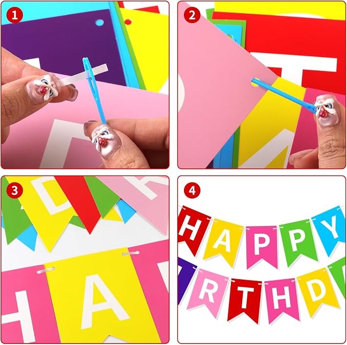 Colorful Happy Birthday Banner, Happy Birthday Decorations Hanging Birthday - Image 4