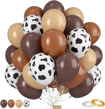 Brown Cow Print Balloons by Sowide