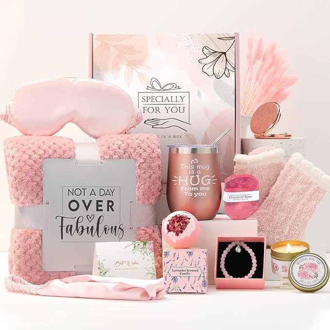 Christmas Gifts for Women, Birthday Gifts for Women Unique, Get Well Self Care Gift Basket-Anniversary Thank Friendship Retirement Spa Relax Gift Set Care Package for Mom Friend Sister Grandma Wife