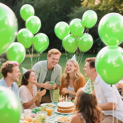 Lime Green Latex Party Balloons, 110 Pack 12 inch Light Green Balloons Round - Image 6