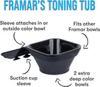 FRAMAR Toning Tub Hair Dye Bowl – Hair Color Bowls For Hairstylist, Hair Color Bowl, Hair Color Mixing Bowl, Hair Dye Bowls, Suction to Sink or Shampoo Station For Easy Toning – 2pc