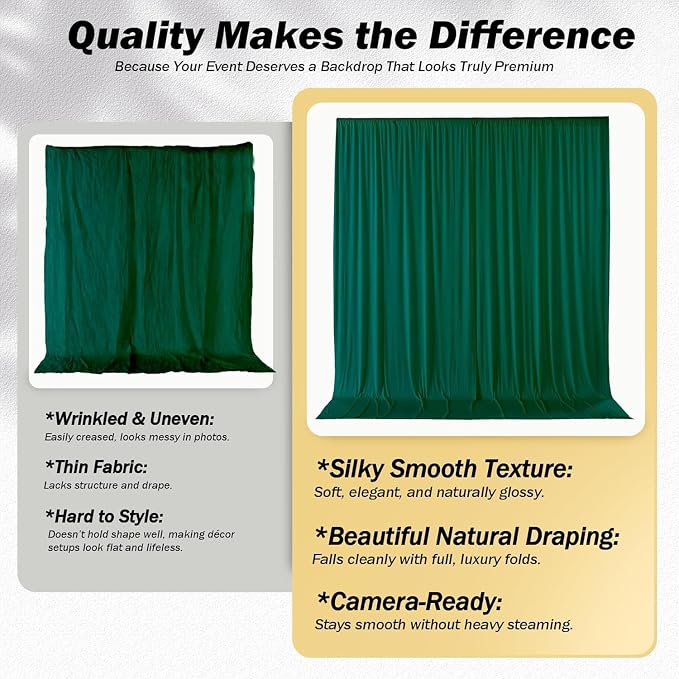 20x12 ft Forest Green Backdrop Curtains - Image 3