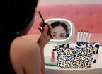 2 Pcs Cosmetic Bag for Women Small Make Up Bag Waterproof Travel Toiletries Pouch with Zipper for Organizing Small Items, Gift Bags for Birthday Christmas(Leopard Print)