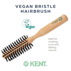 Kent V04 Vegan Boar Bristle Hair Brush - Eco-Friendly Round Blow Out Brush for Creating Curls, Adding Volume and Root Lift (45mm)