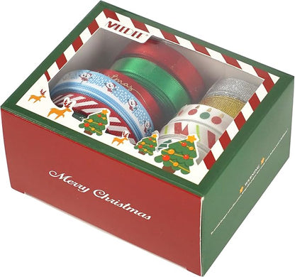 Christmas Ribbon 3/8 inch Thin Holiday Ribbon Set in Red, Xmas Wreath Decor - Image 9