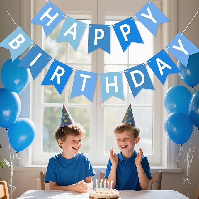 Happy Birthday Banner Sign, Birthday Garland Wall Door Hanging Banners Flag - Image 3