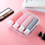Travel Bottles for Toiletries, Large 6oz Travel Size Containers, BPA Free Leak Proof Tubs Refillable Liquid Accessories with Toiletry Bag for Cometic Shampoo and Lotion Soap (4 Pack)
