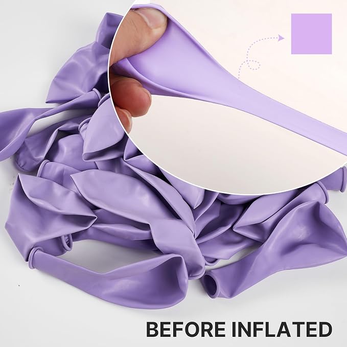 PartyWoo Lavender Balloons 101pcs Light Pastel Purple Lilac Purple Color | 12 - Image 2