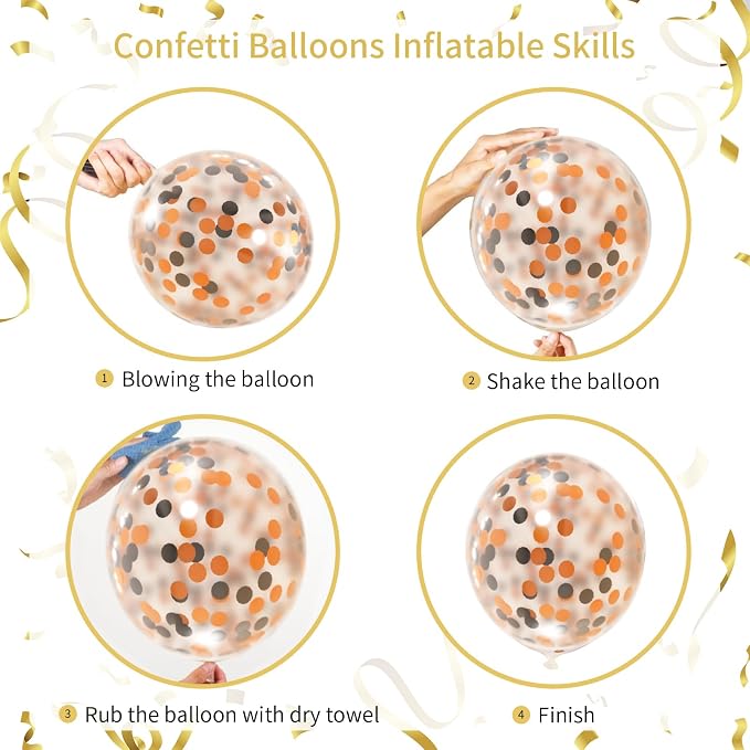141pcs Orange Black and White Balloon Garland Kit, 18 12 10 5 Inch Balloon | - Image 5