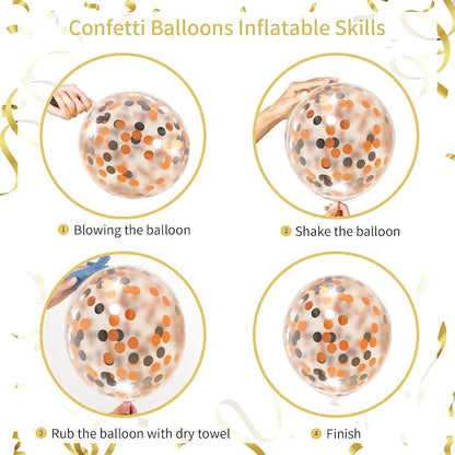 141pcs Orange Black and White Balloon Garland Kit, 18 12 10 5 Inch Balloon | - Image 5