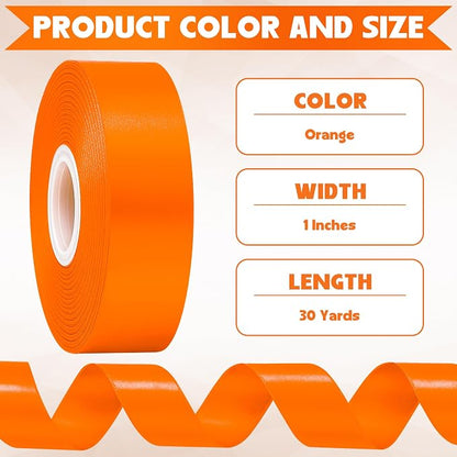 1In 30Yards Orange Satin Ribbon - Image 2