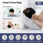 Hilph Adjustable Migraine Relief Cap with Thickened Gel Cold Compress, Headache Relief Cap, Face Cooling Mask Gel Head Wrap for Tension, Stress & Hangover, Soothing Gifts for Women Men Black