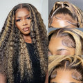 bangjazz 1b/27 Deep Wave Lace Front Wigs Human Hair 180% Density 24 Inch HD Lace Frontal Glueless Wigs Human Hair Pre Plucked Pre Cut Wigs for Black Women Glueless Highlight Ombre Colored