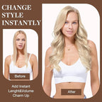 GOO GOO Clip in Hair Extensions Real Human Hair, Remy Human Hair Extensions Clip ins for Women, Natural Human Hair, 24 Inch 170g 7Pcs, 17/22/60 Balayage Ash Blonde to Golden Blonde and Platinum Blonde
