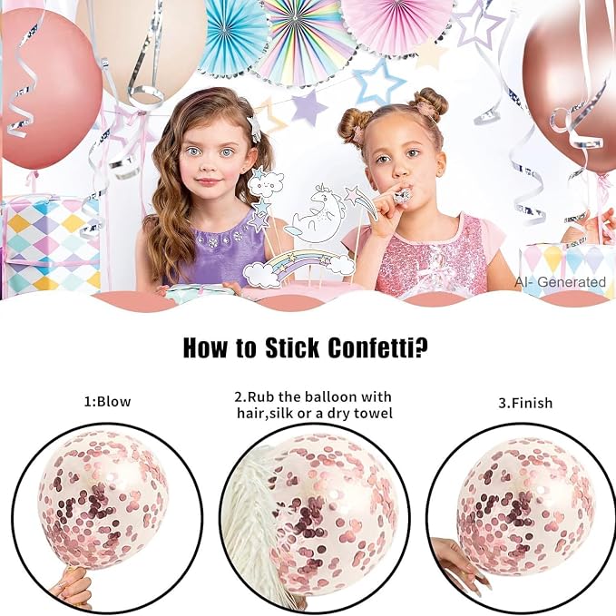 Blush Pink Balloon Garland Arch Kit, Rose Gold Sand White Confetti | Retro Pink - Image 3