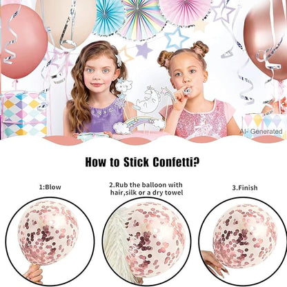 Blush Pink Balloon Garland Arch Kit, Rose Gold Sand White Confetti | Retro Pink - Image 3