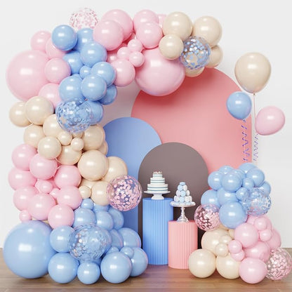 Pink and Blue Balloon Arch Kit by Hiquaty