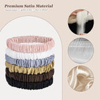 12 Pack Silky Soft Skinny Hair Ties, Silk-Like No Damage Scrunchies Elastic Ponytail Bands for Women Girls, Thin Thick Curly Hair