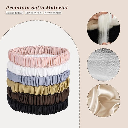 12 Pack Silky Soft Skinny Hair Ties, Silk-Like No Damage Scrunchies Elastic Ponytail Bands for Women Girls, Thin Thick Curly Hair