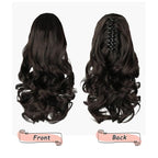 Ponytail Extension, Clip on Ponytails for Women, 12" Claw Clip in Short Curly Wavy Pony Hair Extension for Women - Darkest Brown