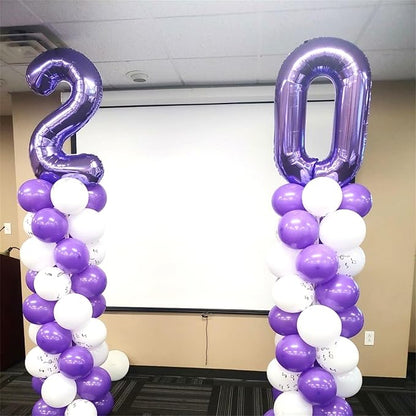 Purple Number 70 Birthday Balloons, 40 Inch Large Purple Mylar Foil Number 7 & - Image 6