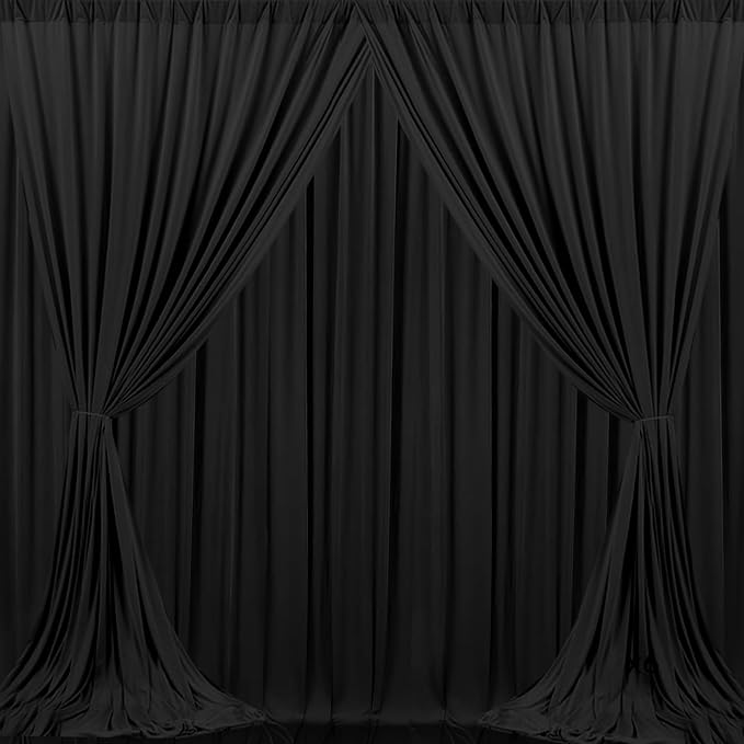 6 Panels Black Backdrop Curtain by MEETSKY