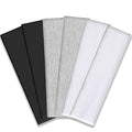 IVARYSS Workout Headbands for Women Non Slip, Premium Stretchy Soft Fabric Head Bands for Women's Hair, Wear for Yoga, Running, Sport, 6 Pack, Black White Grey