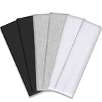IVARYSS Workout Headbands for Women Non Slip, Premium Stretchy Soft Fabric Head Bands for Women's Hair, Wear for Yoga, Running, Sport, 6 Pack, Black White Grey