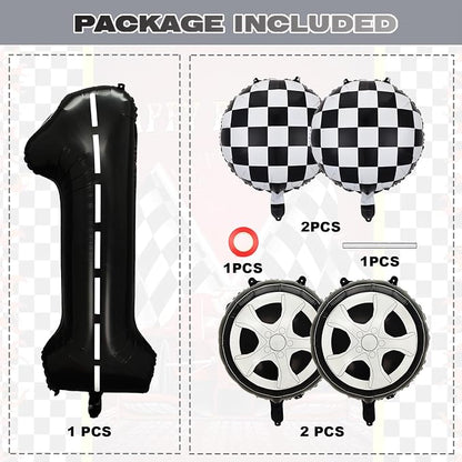 Race Car 1st Birthday Party Balloons, Fast One Letter Banner Balloon 40 Inch - Image 2
