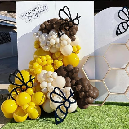 Yellow Brown White Balloon Garland Arch Kit - Image 3