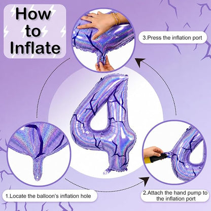 40 Inch Purple Kpop Number 4 Balloon - Image 8