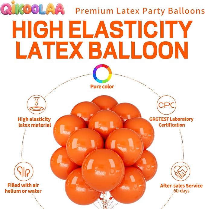 32Pcs Orange Big Balloons 18 Inch, Round Large Latex Party Balloons - Image 2