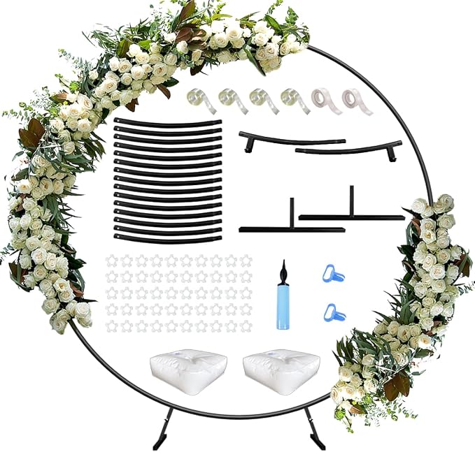 Queension Large Wedding Arch for Ceremony 7Ft, Circle Arch for Party, Outdoor by Queension