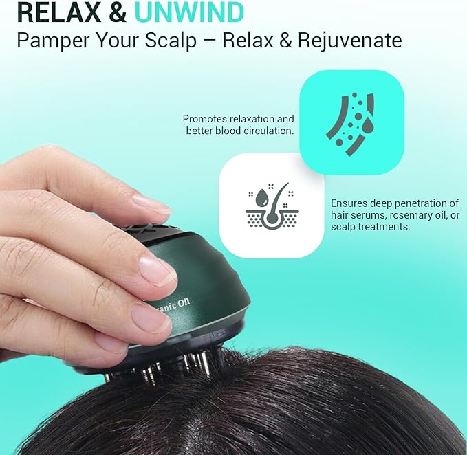 Zar Hair Comb | 2 in 1 Portable Hair Oil Applicator & Scalp Massager Brush | Boost Hair Growth | for All Hair Types | 30ml Capacity
