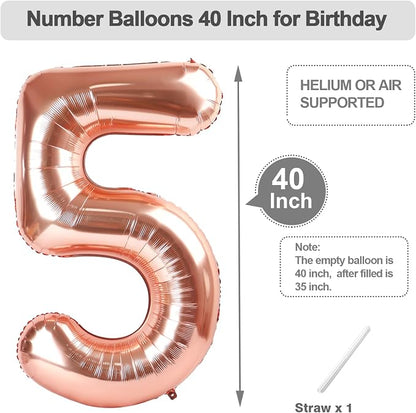 Number Balloons 40 Inch Rose Gold 4 Balloon - Image 5