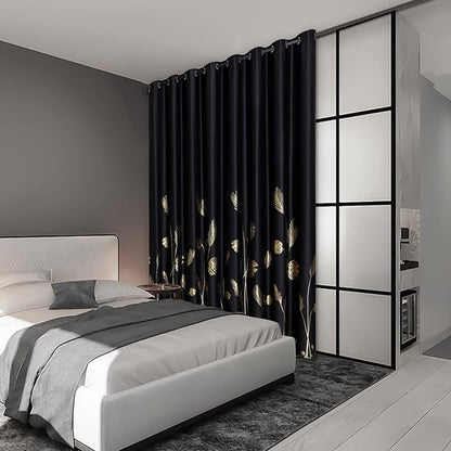 Room Divider Curtain for Sliding Glass Door 120W x 84L Inch Gold Palm Tree - Image 2