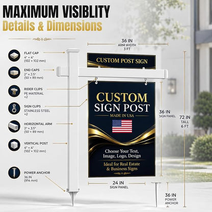 Custom Real Estate Sign Post By BCB Print – Yard Sign Holder - Image 3