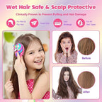 Toddler Hair Brush for Toddler Girls & Kids Ages 2-4+, Purple Mini Unicorn Hairbrush, Gentle Detangling brush, Wet & Dry Hair, Ball-Tip Bristles for Sensitive Scalp, Travel Hairbrush