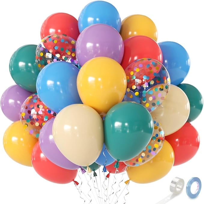 Boho Rainbow Balloons, Colorful Balloons, Party Decor | 50 Pcs 12 In, Light by Kalyerparty