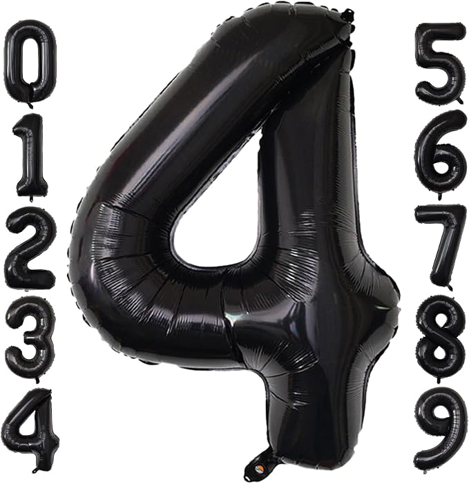 Number Balloons Black Party Balloon by United-UnicornsParty