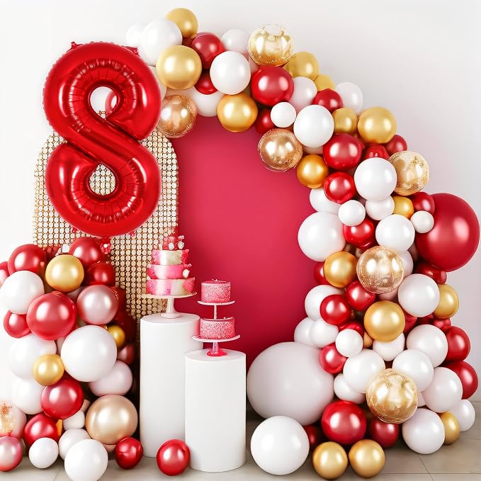 Red Number 8 Balloon 40 Inch, Big Large Foil Helium Number Balloons, Jumbo - Image 6