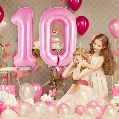 Pink Number 10 Balloon, 40 Inch Big Large Foil Helium Number Balloons, Giant - Image 5