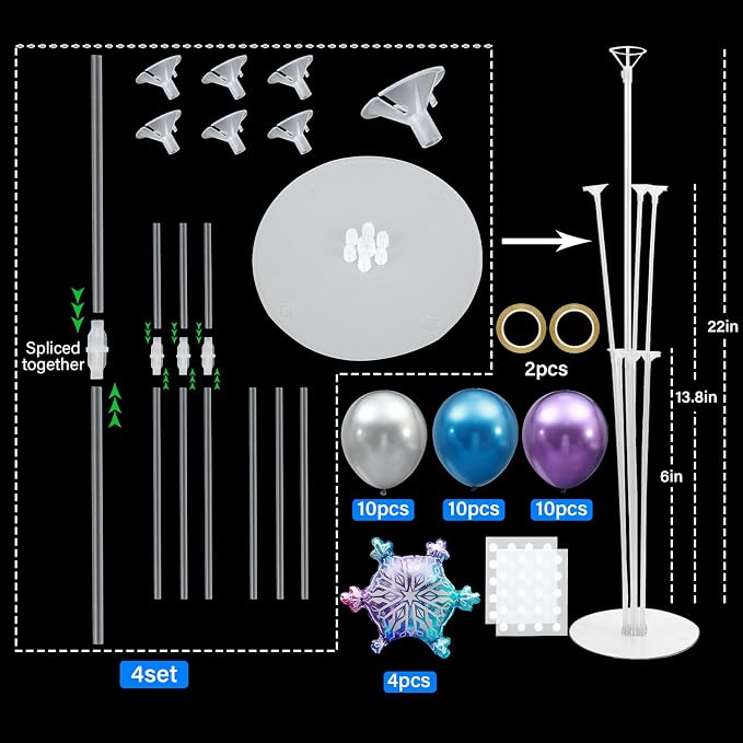 4 Sets Snow Party Balloons Stand Kit - Image 2